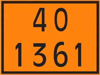 Placa Número ONU 40 1361